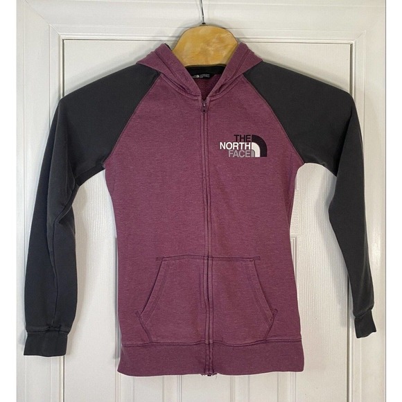 The North Face Women’s Full Zip Hooded Sweatshirt Pink Grey Small Flaw - Picture 1 of 7